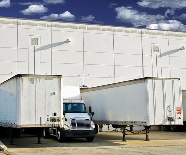 storage trailers and truck on slot